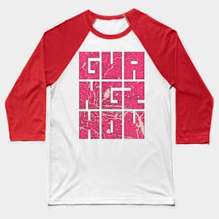 Guangzhou, Guangdong, China City Map Typography - Blossom Baseball T-Shirt